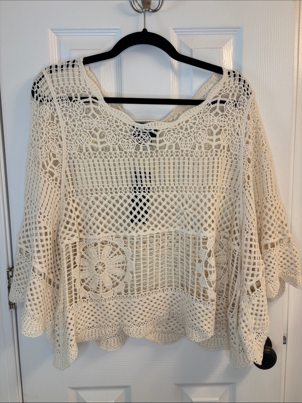Crochet Lace Pullover Top - Cream